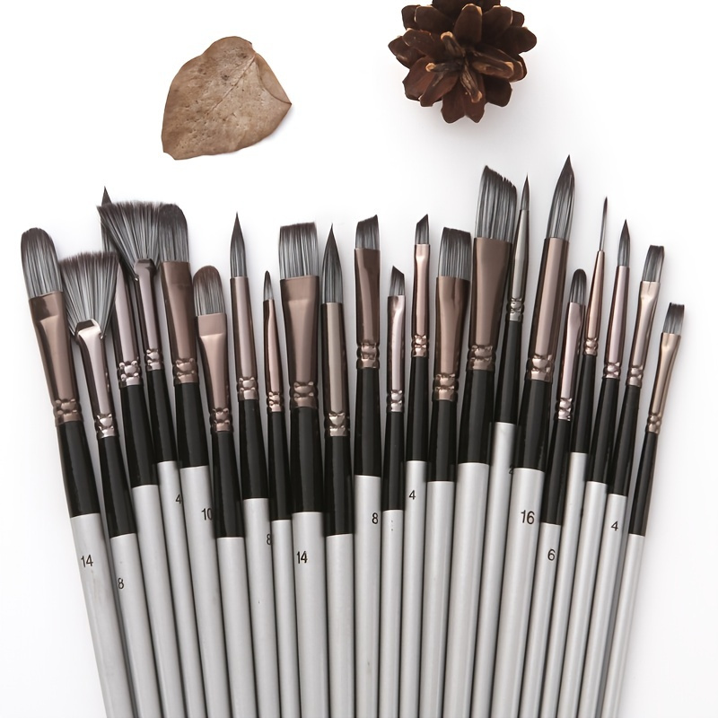 1 Set 15pcs Paint Brushes with Wooden Handle Bristle Brushes for Wall and  Furniture Paint (The Original Wood Color) 