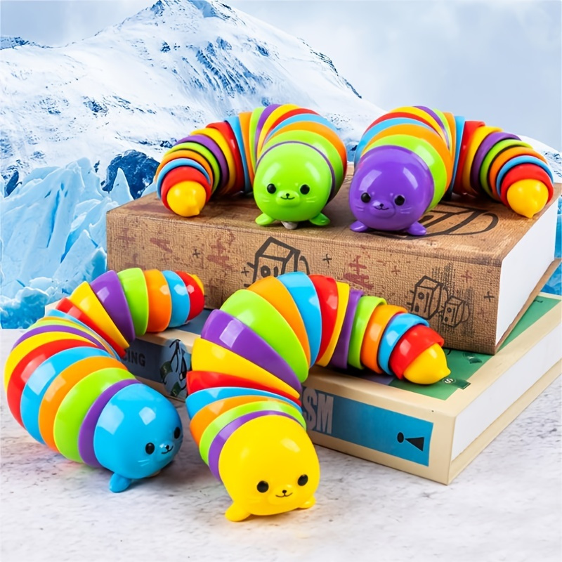 Lot Simulation Caterpillar Fake Worm Crawling Insects Educational Learning  Toys Halloween Prank Joke Toy For Kids Adult (12 Pcs, Random Color)