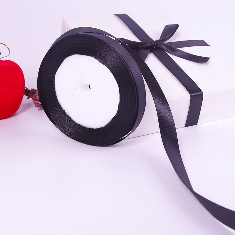 Black Gift Wrapping Silk Ribbon Color Ribbon Diy Handmade - Temu