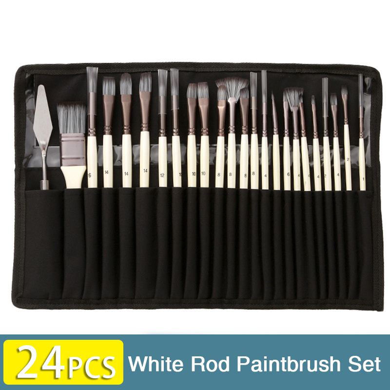 18pcs Paint Brush Set, Expert Series, Enhanced Synthetic Brush Set With  Cloth Roll And Palette Knife For Acrylic, Oil, Watercolor And Gouache