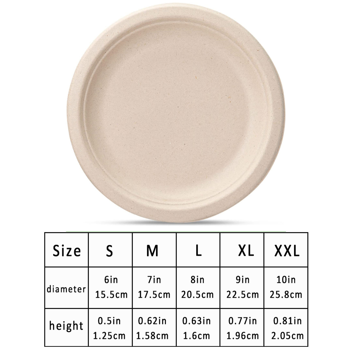 125pcs 6 7 8 9 10 Inch Paper Plates Disposable Plates Heavy Duty