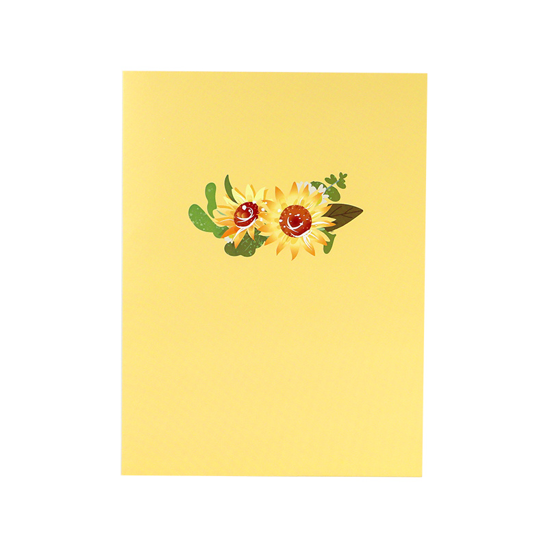 Greeting Card Paper 3d Sunflower Bouquet Popup Temu