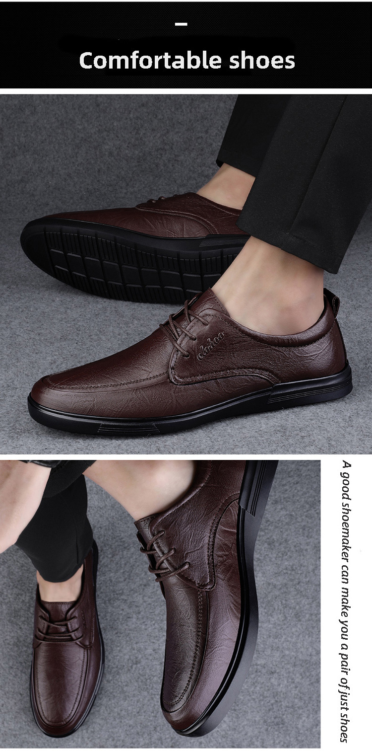Clohoo Men's Leather Comfortable Casual Dress Shoes Temu