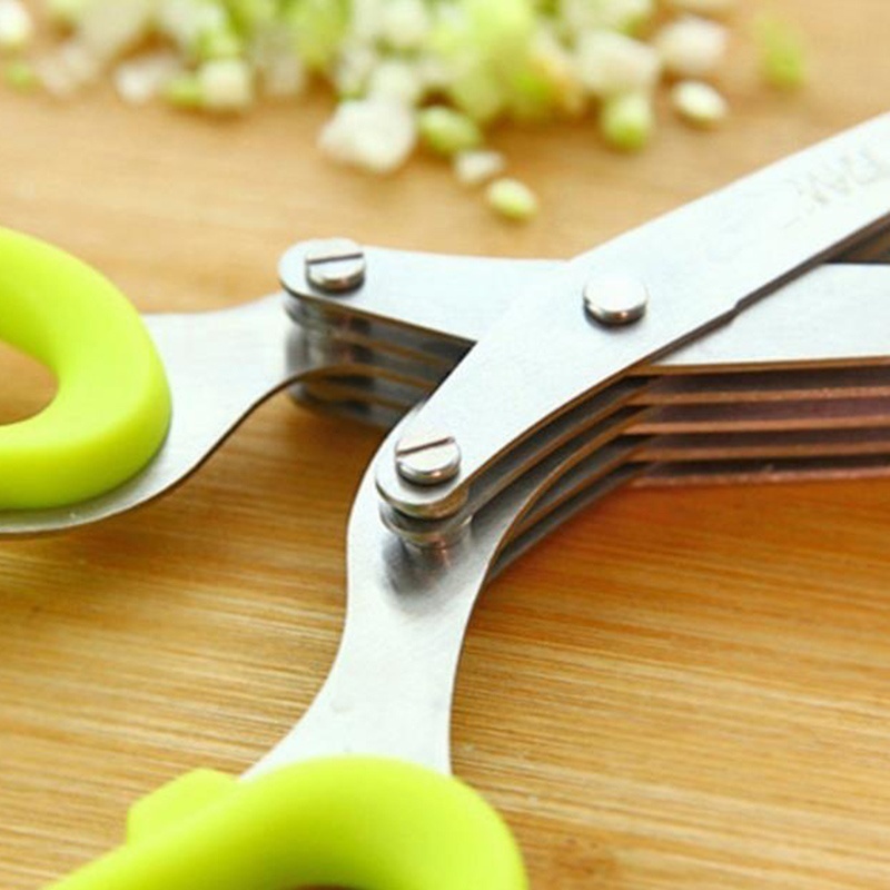 1pc Stainless Steel Kitchen Scissors, Multilayer Vegetable Scissors, 5  Blades Onion Scissors, Multifunctional Kitchen Tool, Vegetable Cutter, Small  Kitchen Accessory, Kitchen Supplies