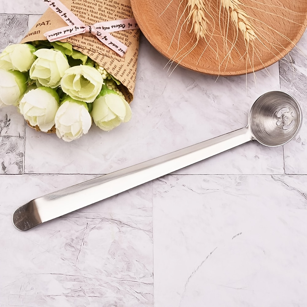 1pc Stainless Steel Olive Spoon With Drain Hole Jam Slotted Spoon Jar