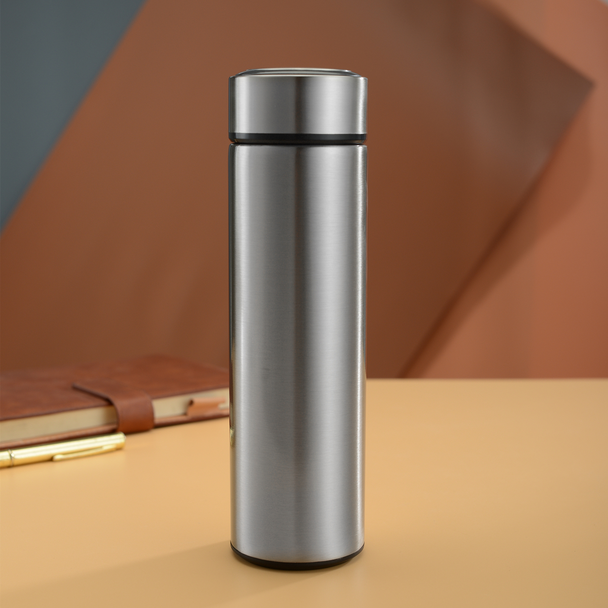 Coffee Thermos Stainless Steel Vacuum-Insulated Water Bottle, 500ml/16.9oz  Insulated Bottle with Cup for Hot & Cold Drink Travel Mug (Brown, One Cup)