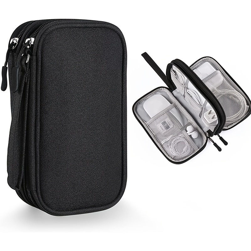 

New Travel Organizer Bag Cable Storage Organizers Pouch Carry Case Portable Waterproof Double Layers Storage Bags For Cable Cord