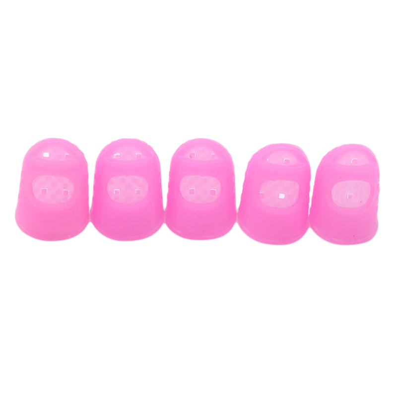 Uxcell Finger Tips Anti Slip Fingertip Protector, 10 Pack 28mm Silicone Finger Guard, Pink