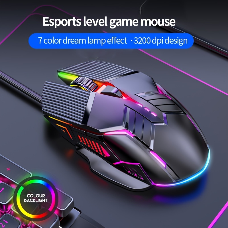  Honeycomb Wired Gaming Mouse, RGB Backlight and 7200 Adjustable  DPI, Ergonomic and Lightweight USB Computer Mouse with High Precision  Sensor for Windows PC & Laptop Gamers (Black) : Video Games