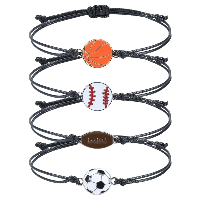 Multi-couche Sport Jeu Football Basketball Lumineux Corde Tressée Bracelet  Bijoux Accessoires Cadeaux Pour Hommes Femmes - Temu Belgium