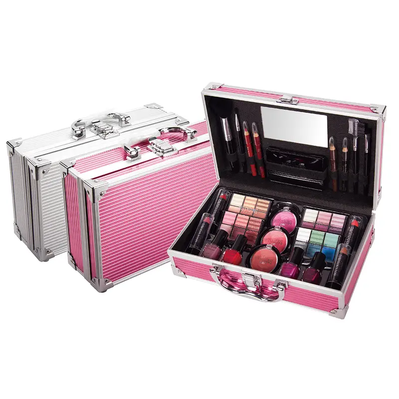professional all in one makeup set with eyeshadow lipstick nail polish blush eyebrow pencil and makeup brush perfect mothers day gift details 0