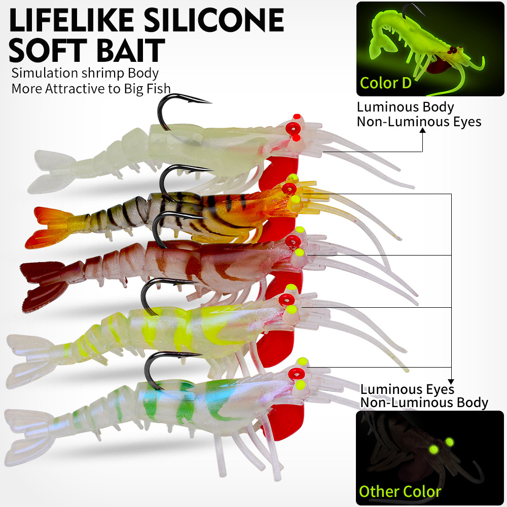 Proberos Luminous Eyes Fishing Shrimp Prawn Lure Perfect - Temu