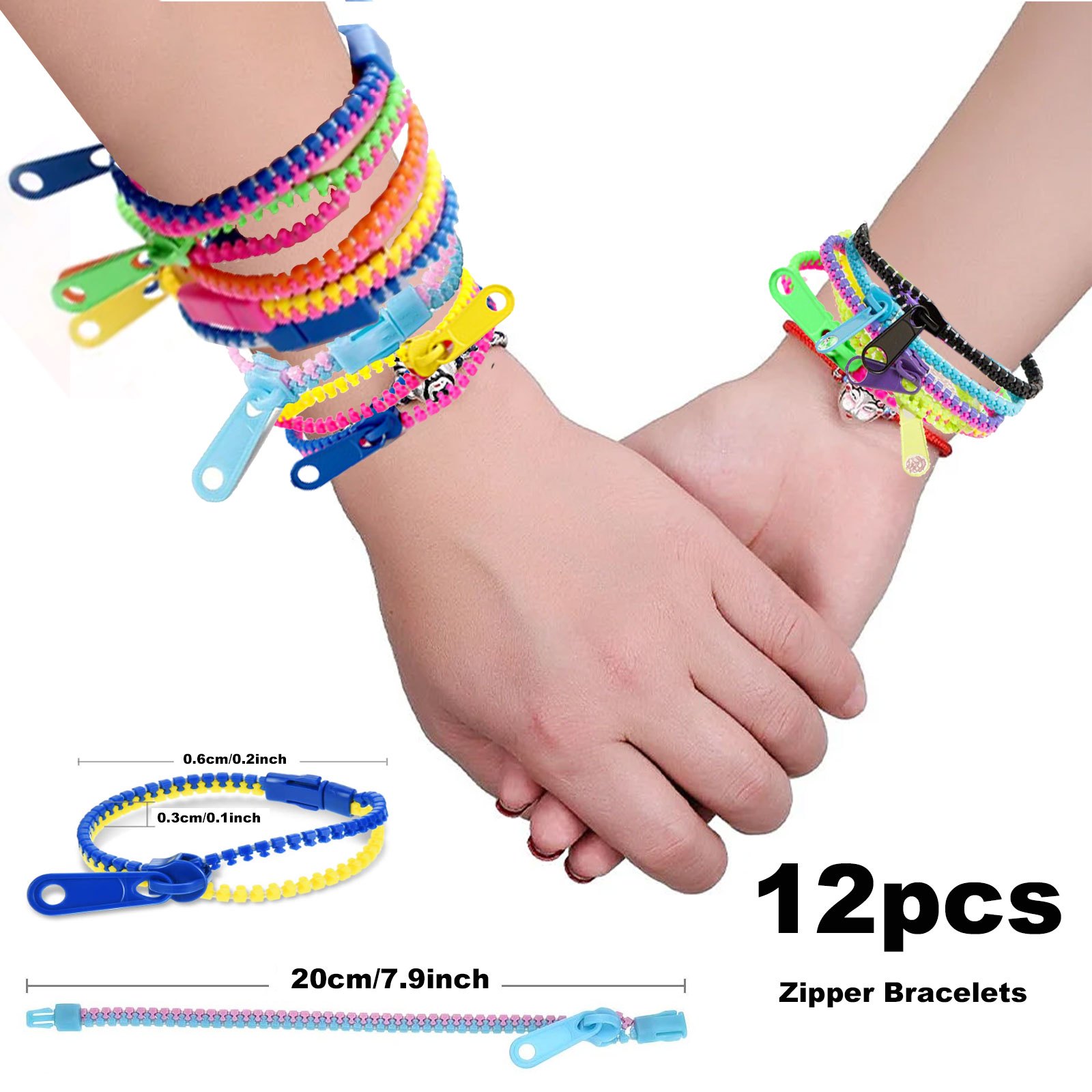 Friendship Fidget Zipper Bracelets 12 Colors Sensory Temu