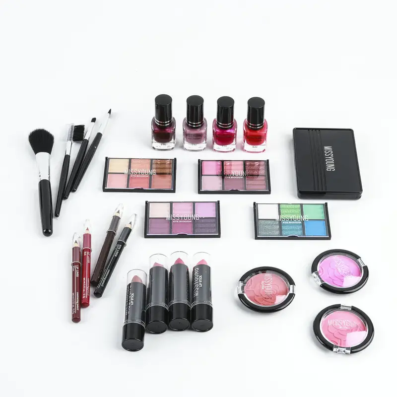 professional all in one makeup set with eyeshadow lipstick nail polish blush eyebrow pencil and makeup brush perfect mothers day gift details 4