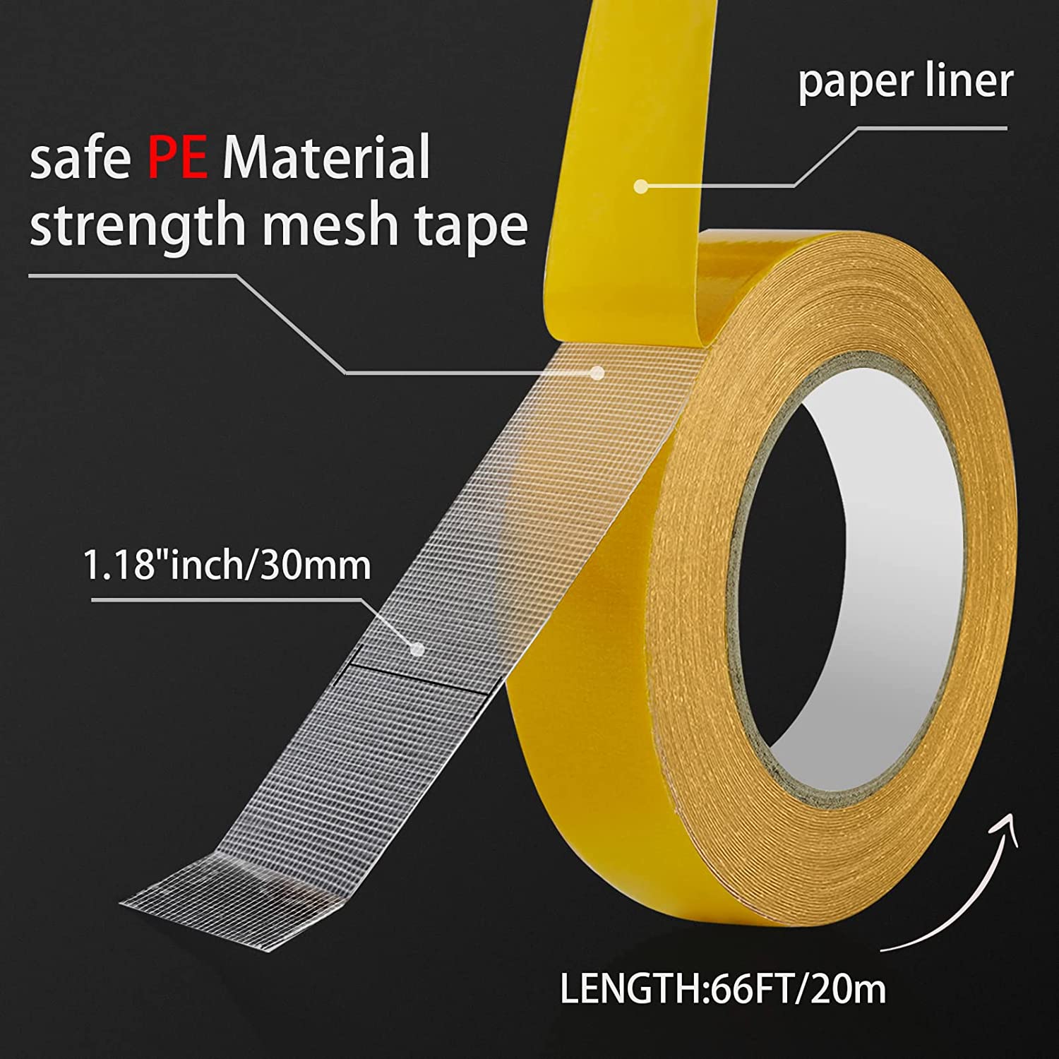 Mounting Tape Heavy Duty 2in x 9.85ft, Double Sided Tape Heavy Duty Picture  Hanging Strips, PE Foam Tape Removable Wall Tape, Strong Adhesive Tape for Carpet  Tape Rug Gripper Poster Sticker 
