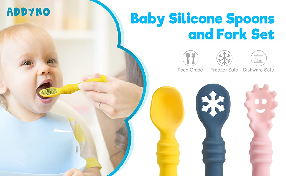 Baby Led Weaning Spoons 3 Piece Silicone Dipping Chewable Self Feeding  Toddler Utensils Chewable Utensils Set For Toddlers Baby