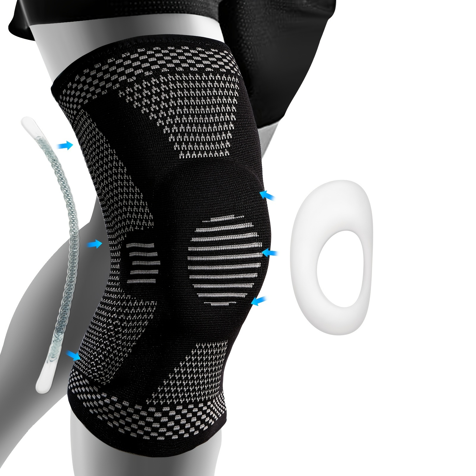 Compression Knee Brace Patella Gel Pad Side Stabilizers - Temu