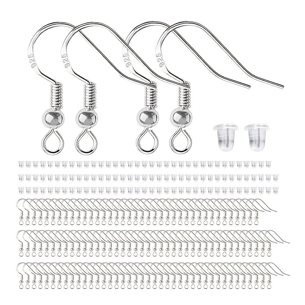 925 Sterling Silver Earring Hooks Ear Wires Fish Hooks - Temu