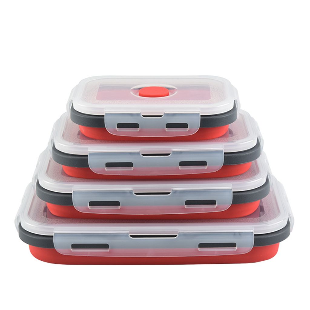 Silicone Food Storage Containers, Folding Pp Round Lunch Box,  Multifunctional Collapsible Stackable Lunch Bento Boxes, Telescopic Food  Fresh-keeping Container, Home Kitchen Supplies - Temu