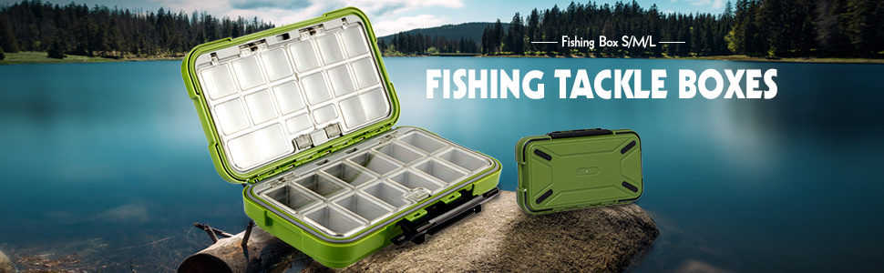 Goture 2-Layer Large Fishing Tackle Box Organizer with Adjustable Dividers,  26 Compartments Organizer with Clear Lid, Tackle Box for Fishing, Tool Box