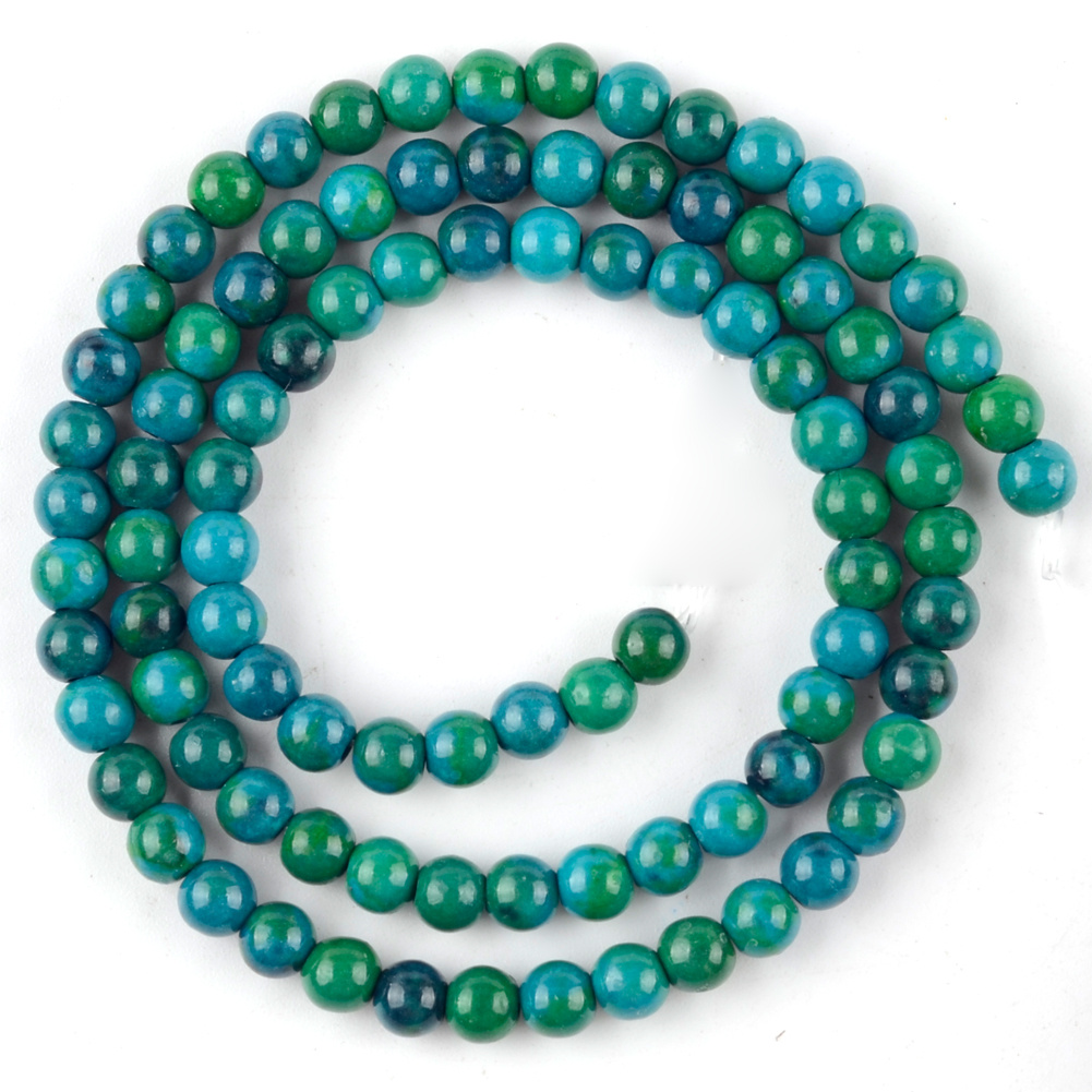 TEMU Chrysocolla Loose Beads For Jewelry Making Diy Bracelets Necklace 15" (cord Not Included) 4mm (0.157") -12mm (0.472")