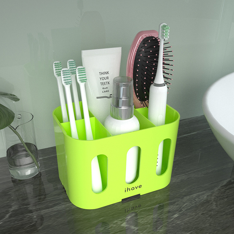 Mobilevision Porta spazzolino e dentifricio in bambù con slot più ampi per  spazzolini elettrici e porta filo interdentale per bagno, 5 slot -   Italia