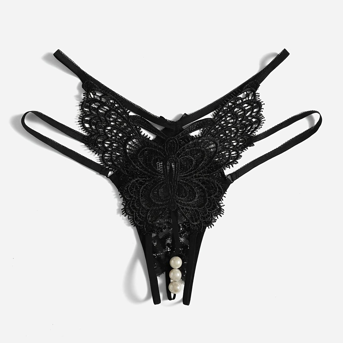 Plus Size Contrast Lace Cut Out Semi Sheer Sexy Thong Women s Plus 