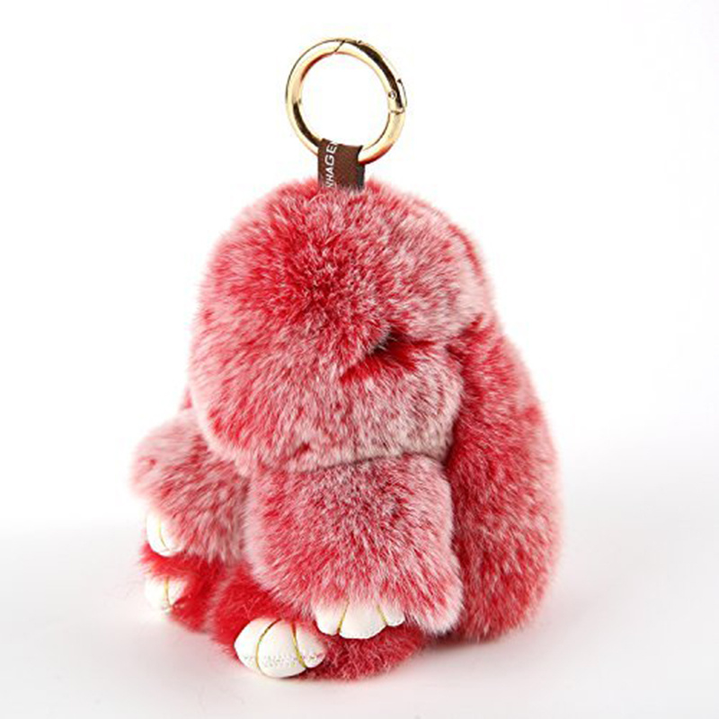 ETENOVA Bunny Keychain Soft Cute Rex Rabbit Fur Keychain Car Handbag  Keyring Bag Charms Pendant at  Women's Clothing store