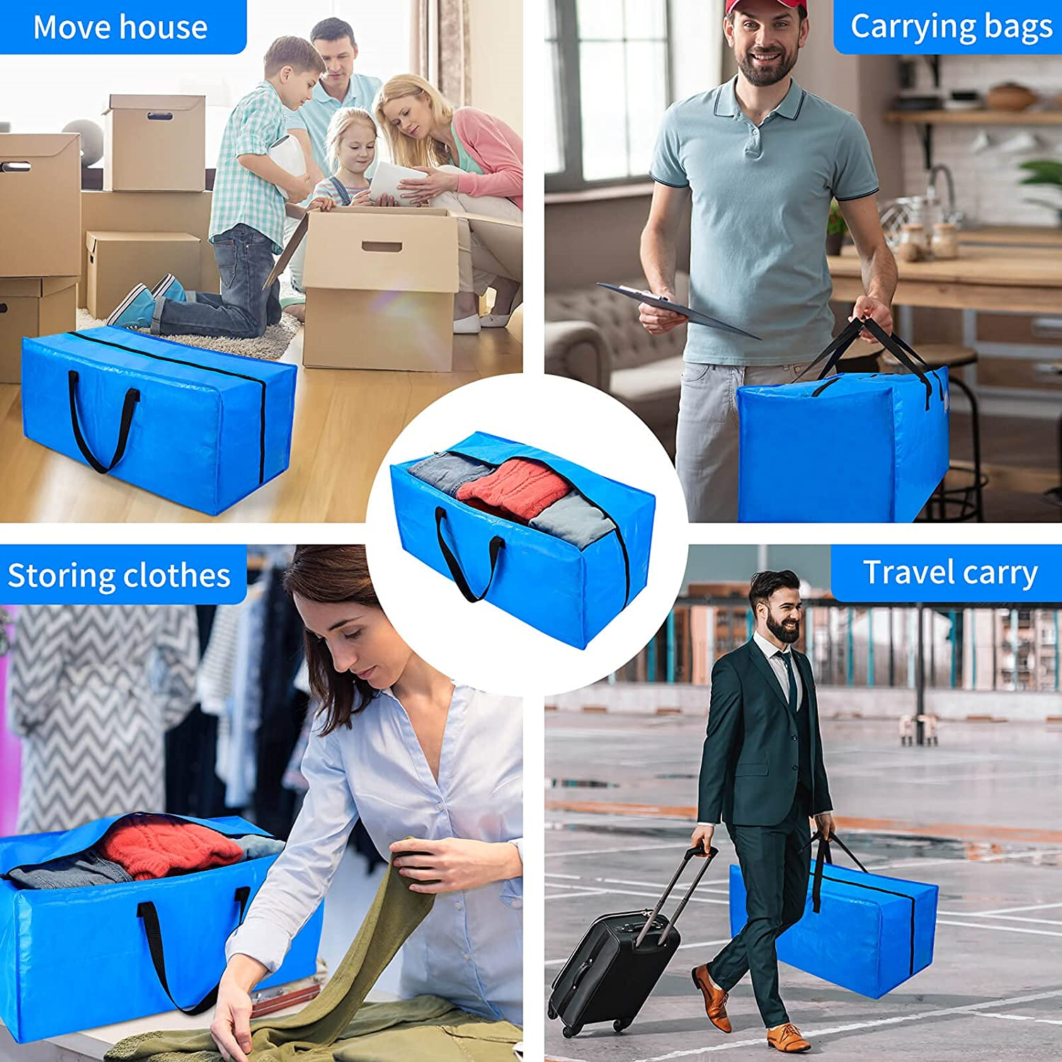 Heavy Duty Extra Large Moving Bags W/ Backpack Straps Strong - Temu