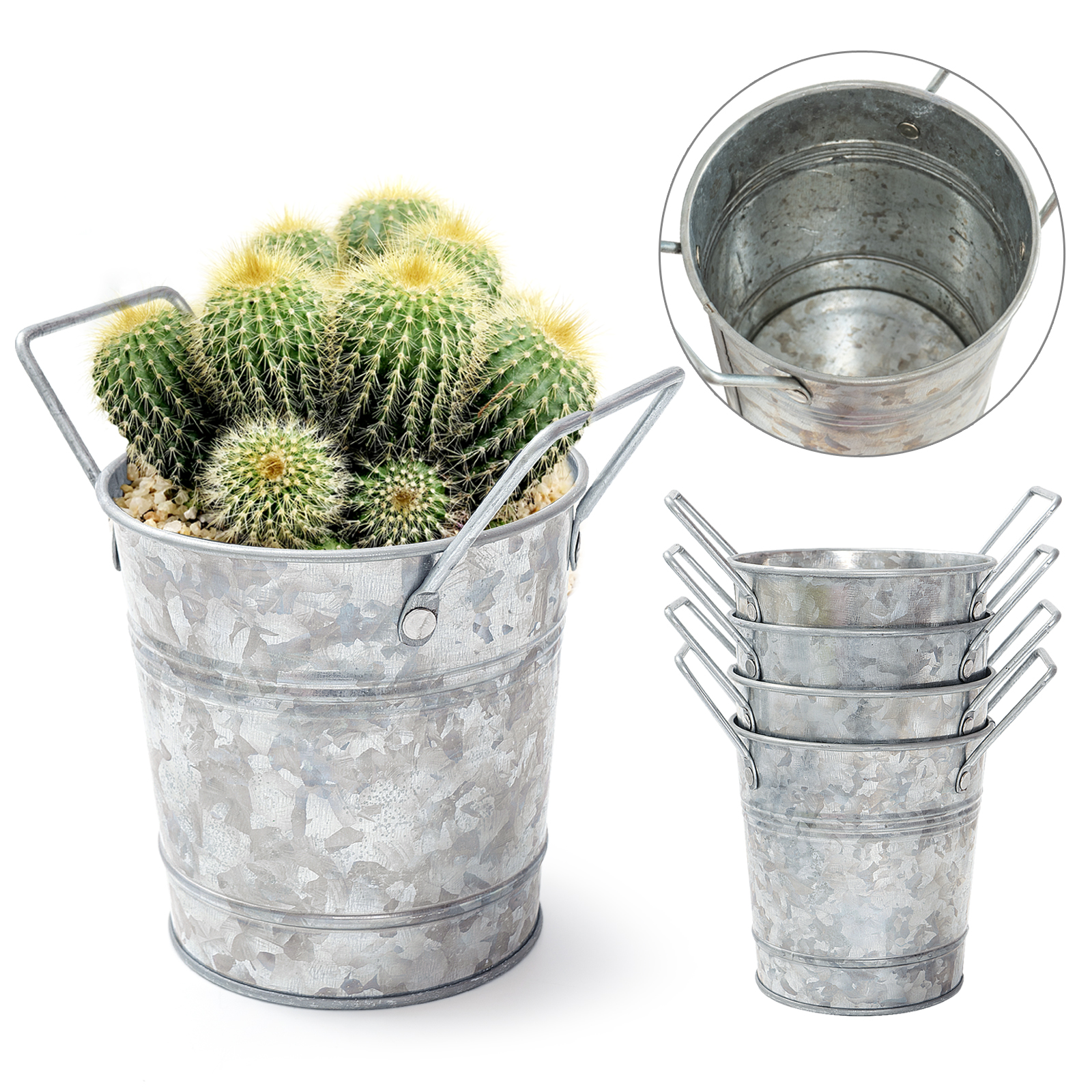 Galvanized Metal Vases Farmhouse French Bucket Flower Vases - Temu