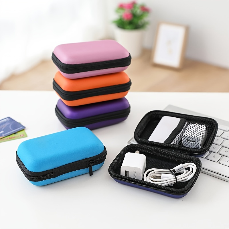 

Data Cable Charger Storage Bag, Portable Earphone Storage Box Drop-proof Zipper Bag