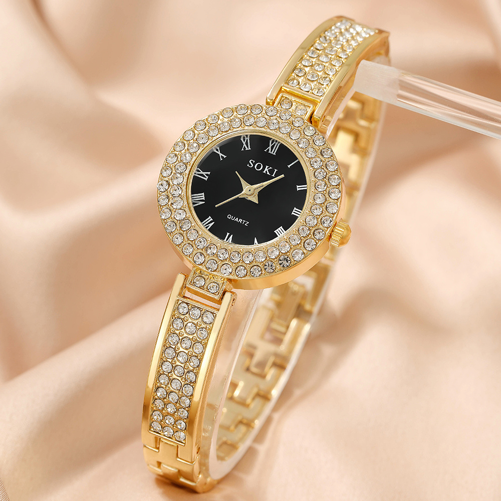  Relojes para mujer, reloj de pulsera, reloj dorado de