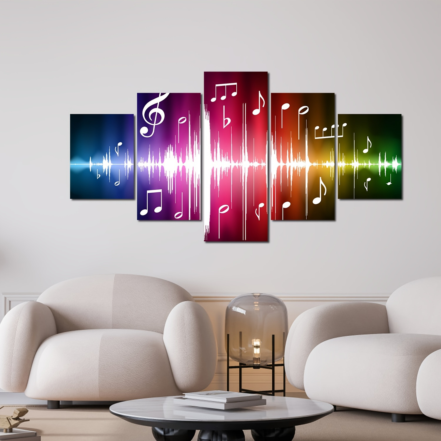 5pcs Set Frameless Wall Art Paintings Beating Musical Notes Canvas ...