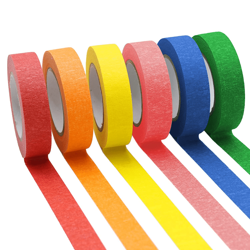 Two rolls of colorful masking tape, transparent background png