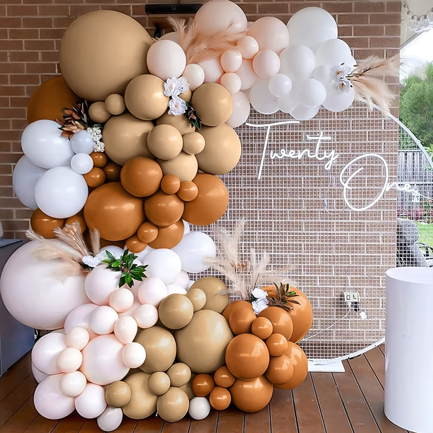 

129pcs Double Fill Balloon Garland Set - Perfect For Weddings, Birthdays, Thanksgiving, And Baby Showers!
