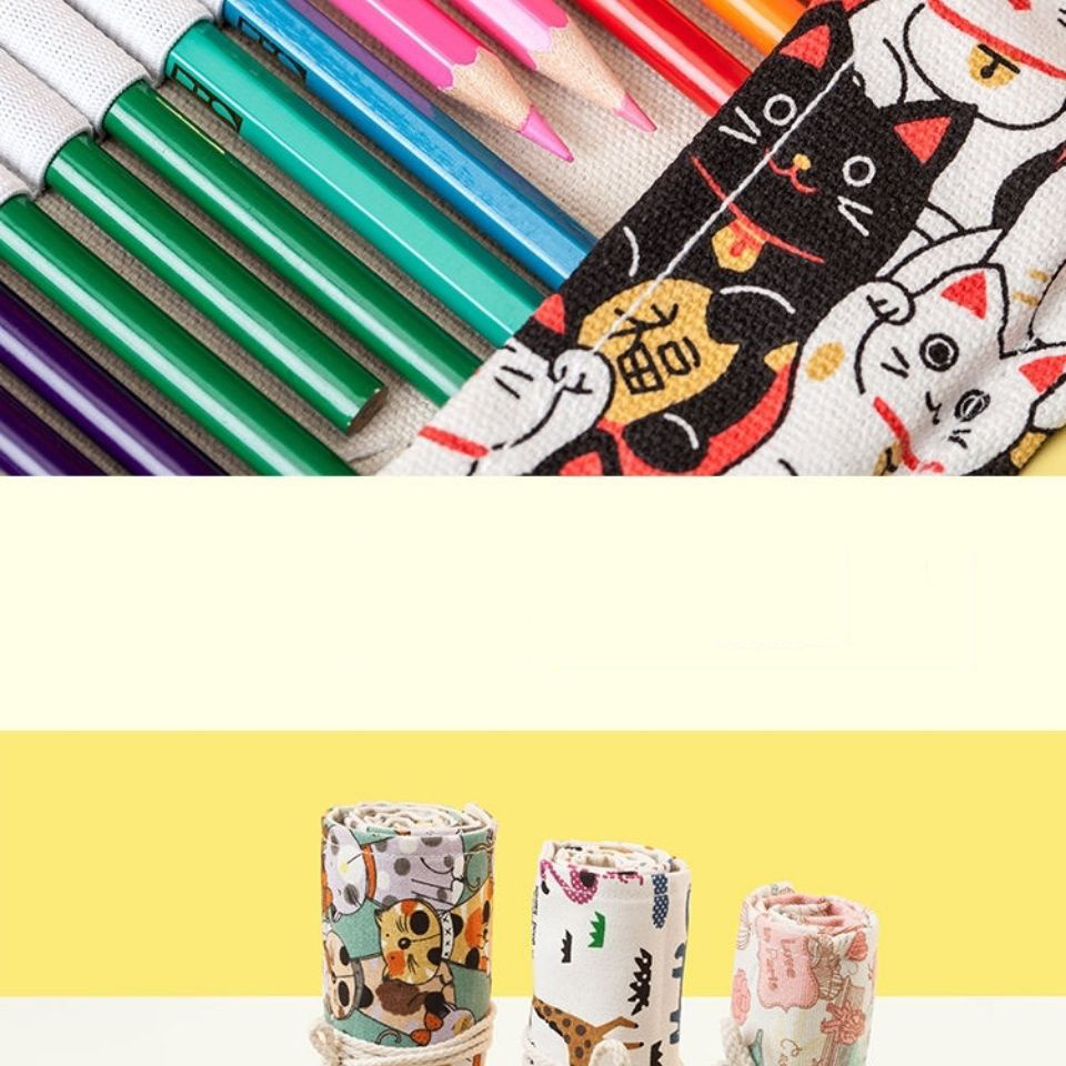 LOVE COLORED PENCILS WITH ROLL POUCH | KOOBOXSHOP