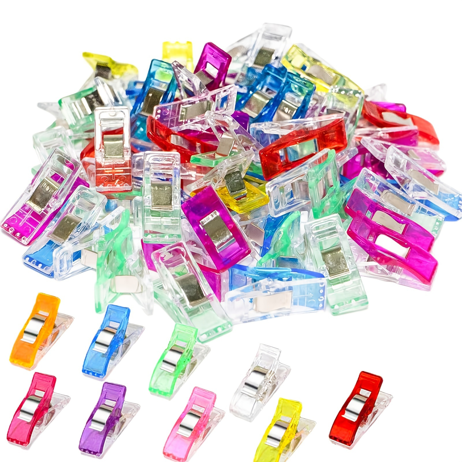 100pcs Plastic Sewing Clips, Mixed Color Binding Clips For Sewing, Quilting  Supplies & Tools