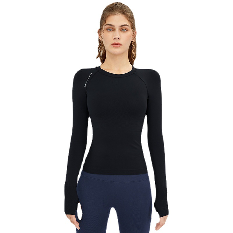 Alvivi Women's Shiny Glossy Long Sleeve T-Shirt Seamless Yoga Shirts  Compression Workout Tops Coffee L 
