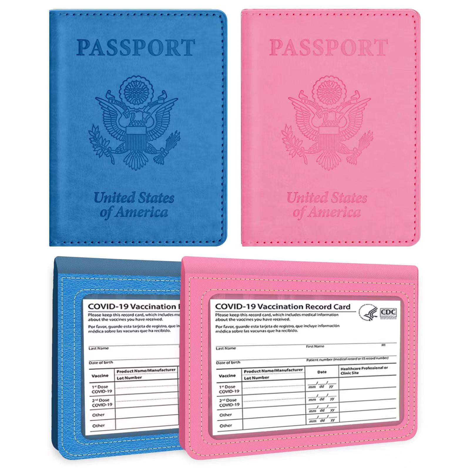 Porta Pasaporte Funda Cartera De Piel Para Pasaporte USA Tarjetas Y  Documentos