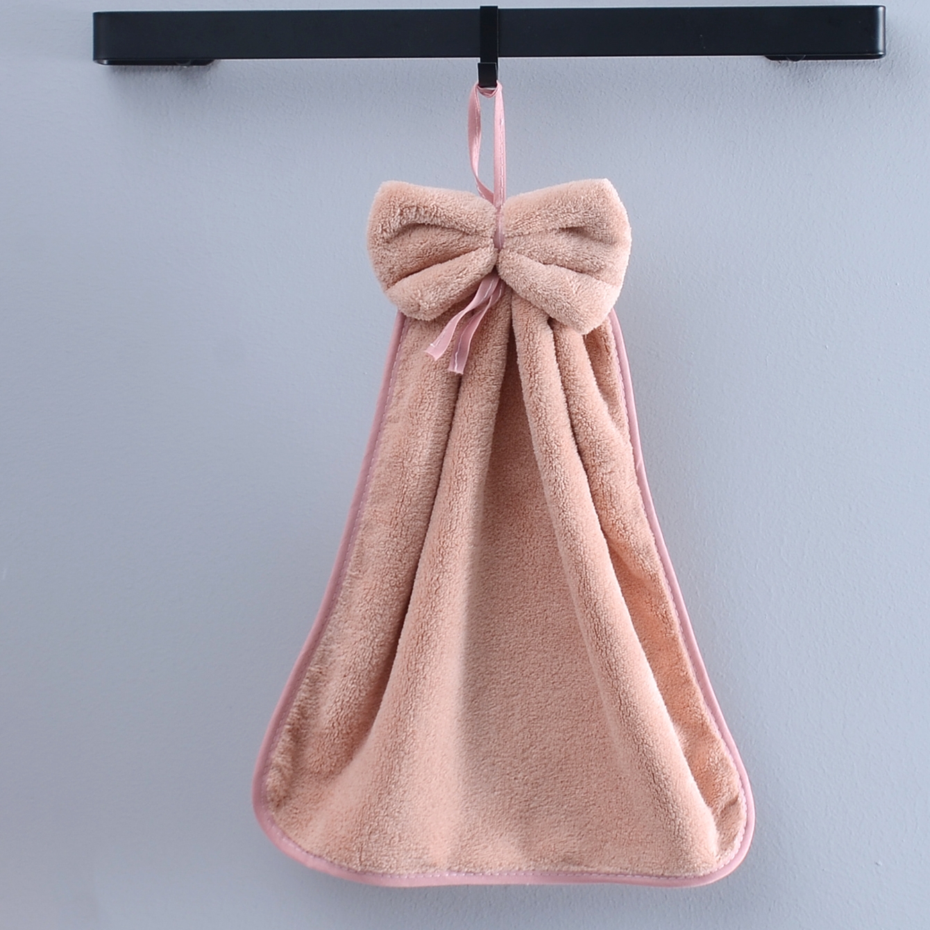 Soft And Absorbent Coral Fleece Hand Towel With Lanyard - Perfect