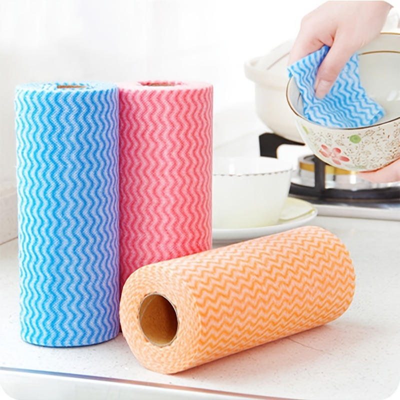 Nurven Reusable Kitchen Printed Tissue Paper Sheets Durable Non-stick Oil  Absorbing Paper Roll Kitchen Special Paper Towel Wipe Paper Dish Cloth  Cleaning (1) 