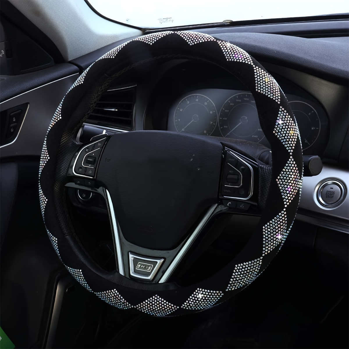 

Car Bling Rhinestone Steering Wheel Cover, (without Inner Loop Steering Wheel Cover)