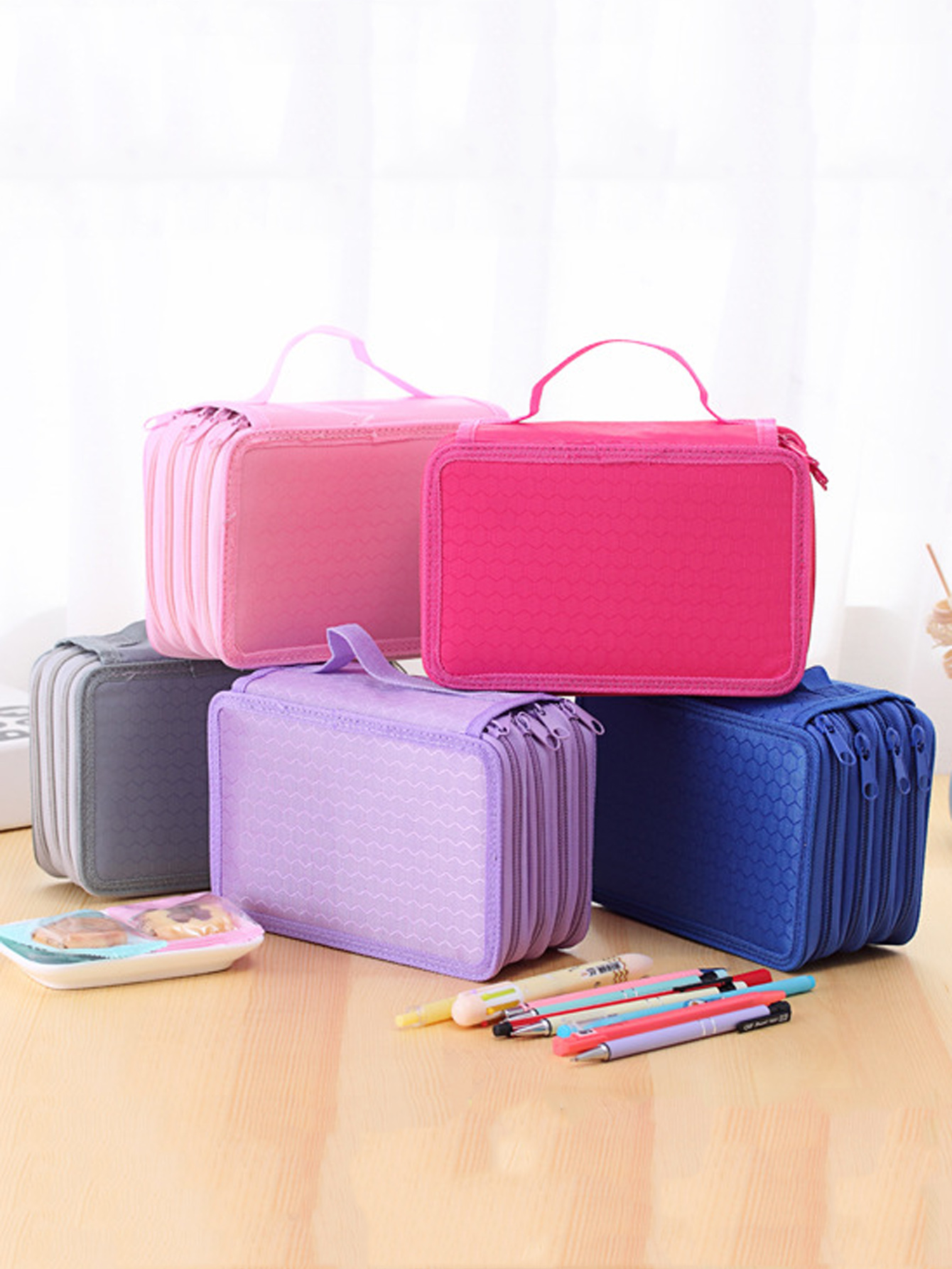 Creative Color Cute Pencil Bag Children's Double Zipper - Temu Mexico