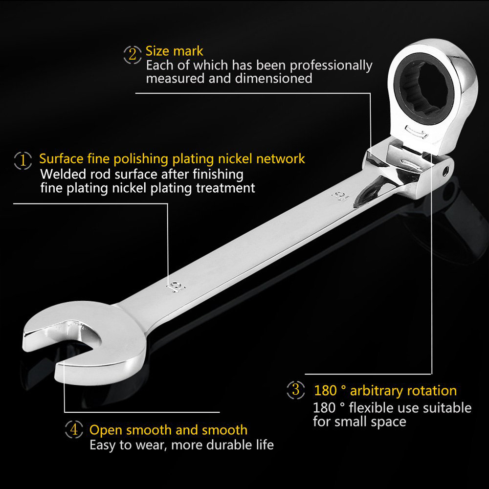 Flex head Ratcheting Wrench Set Metric Ratchet Combination - Temu