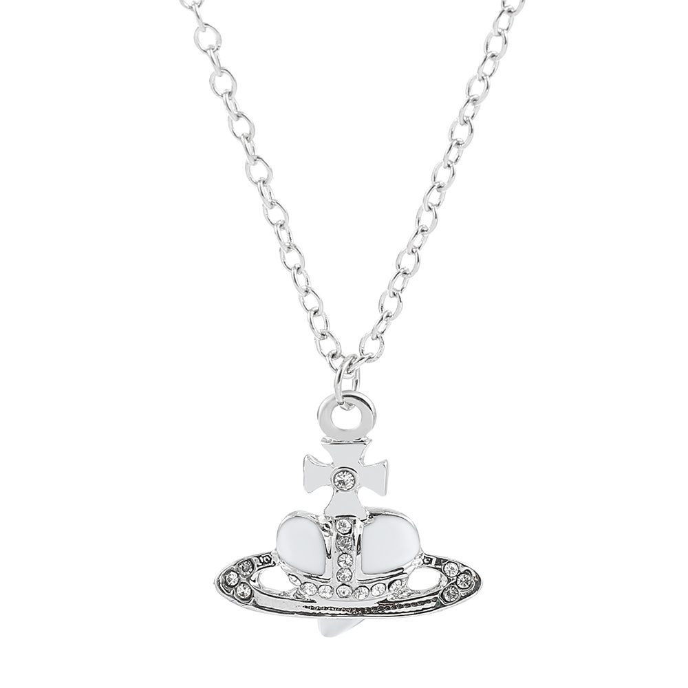 Heart Chain Necklace Rhinestone Pendant Vintage Jewelry