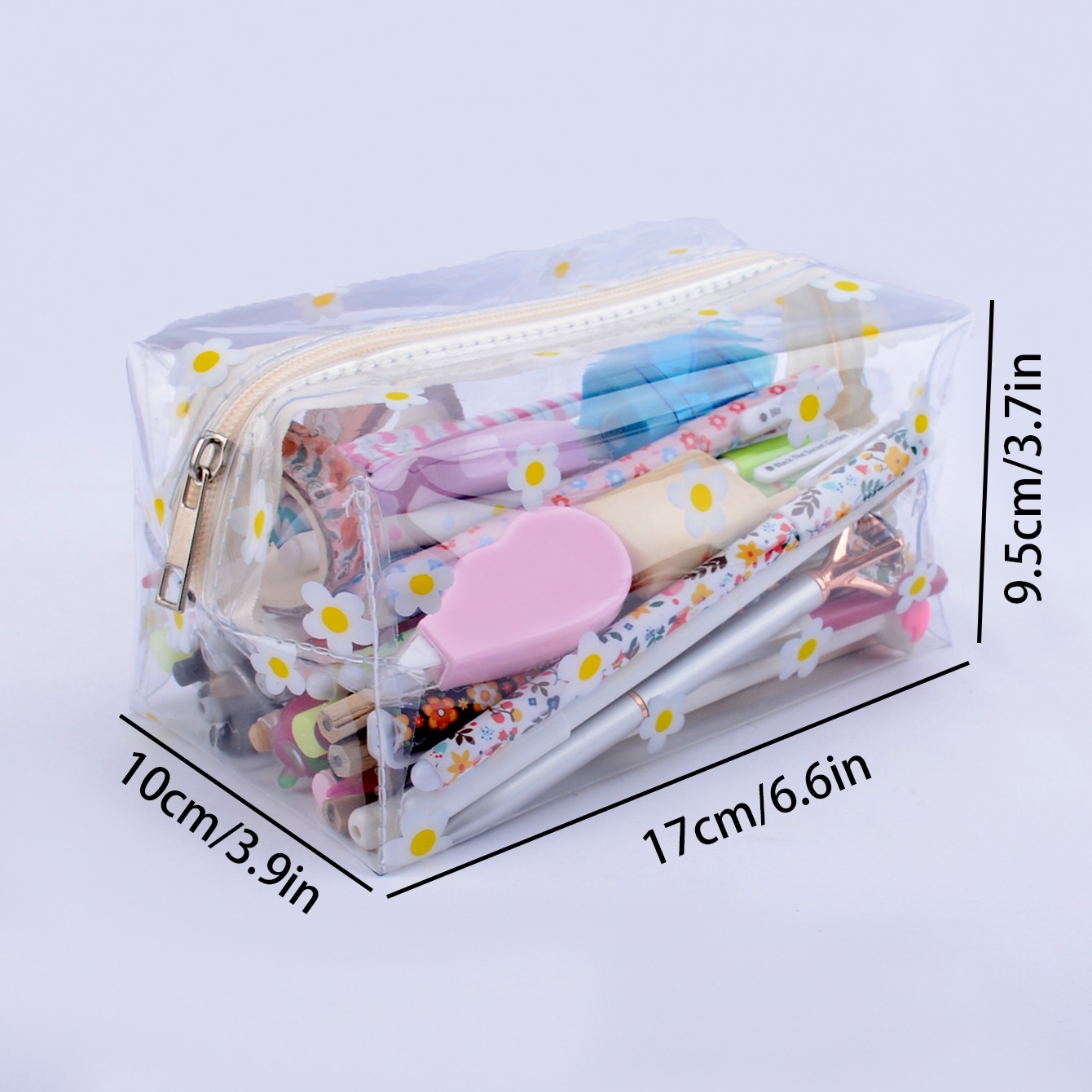 1pc Clear Pencil Case, Simple Portable Pencil Box For School Student,  Office