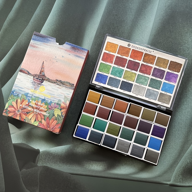 24 Frames Palette Plastic Paint Holder Watercolor Acrylic - Temu