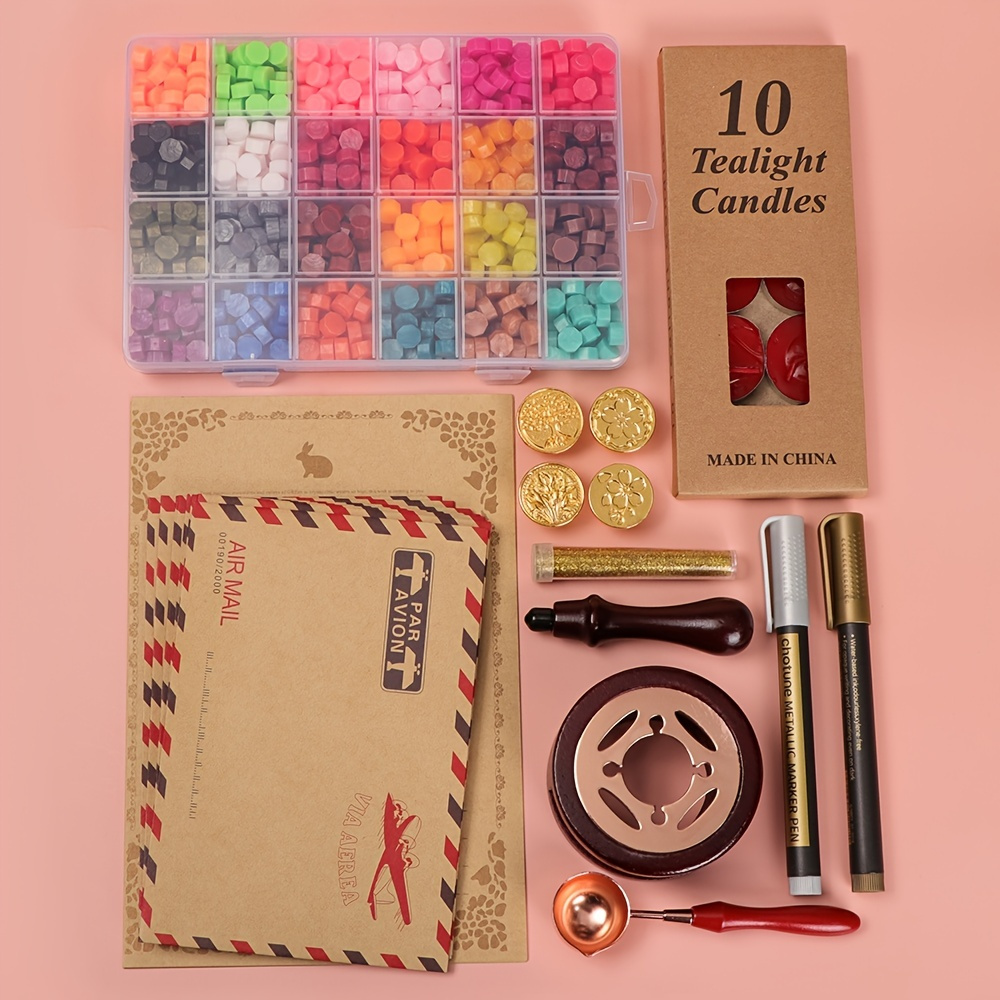 624pcs Set 24 Colors Wax Seal Stamp Set With Gift Box Wax - Temu