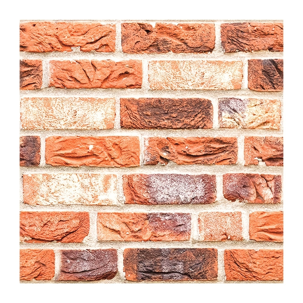 10 Sheets 3d Orange Brick Peel And Stick Wall Tile Faux Brick Wall Panels  Farmhouse Wall Decor Heat Water Resistant 9 7 Sq Ft - Tools & Home  Improvement - Temu