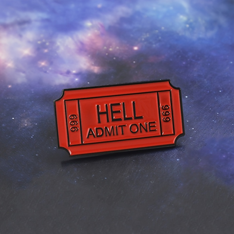 

Ticket To Hell Pin, Hard Enamel Pin Set, Cute Lapel Pin For Clothes & Bag